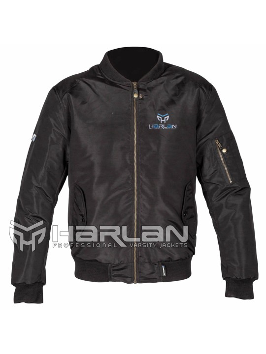 Black Satin Bomber Jackets
