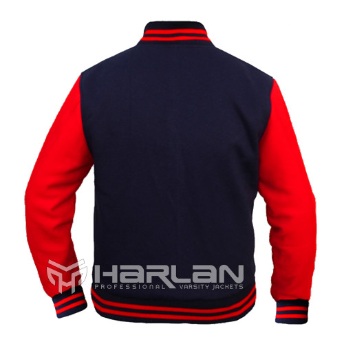 Christmas Cotton Fleece Varsity Jackets in Black/Red