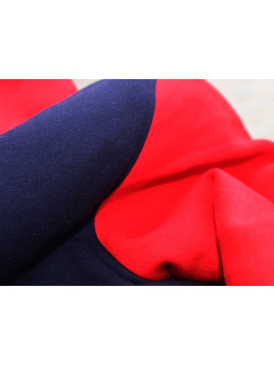 Christmas Cotton Fleece Varsity Jackets in Black/Red