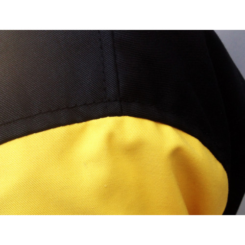 Cotton Twill Baseball Varsity Jacket In Black/Yellow