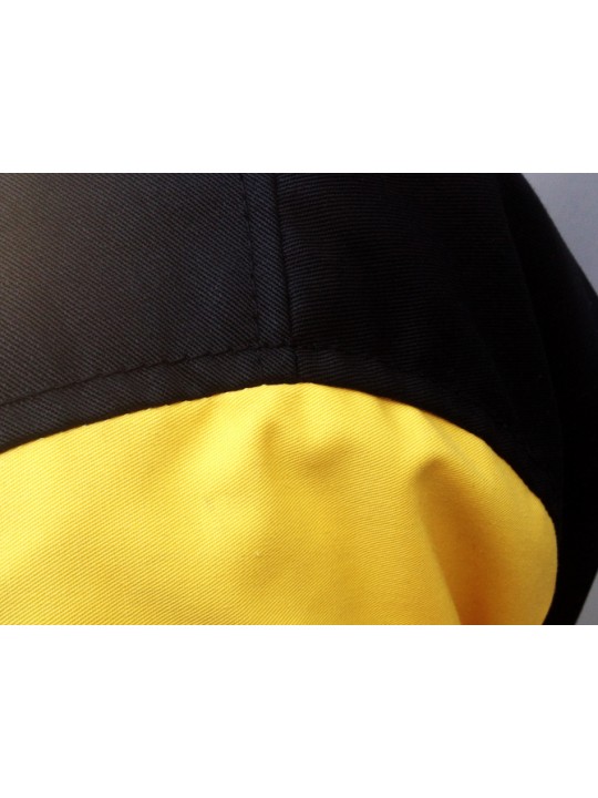Cotton Twill Baseball Varsity Jacket In Black/Yellow