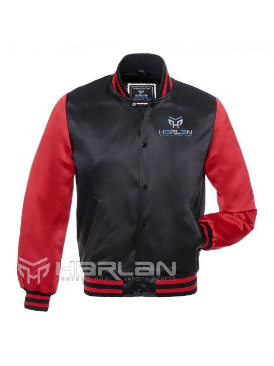 Wrestlers Satin Varsity Jackets Black/Red