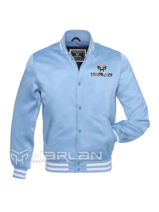 Dance Group Satin Varsity Jackets Sky Blue