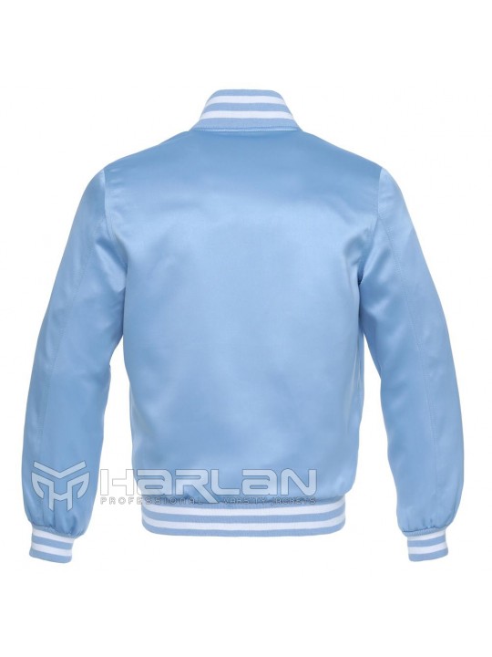 Dance Group Satin Varsity Jackets Sky Blue