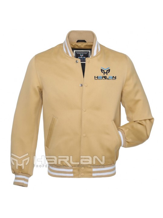 Street Satin Varsity Jackets Khaki