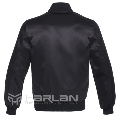 Unique Black Satin Varsity Jackets