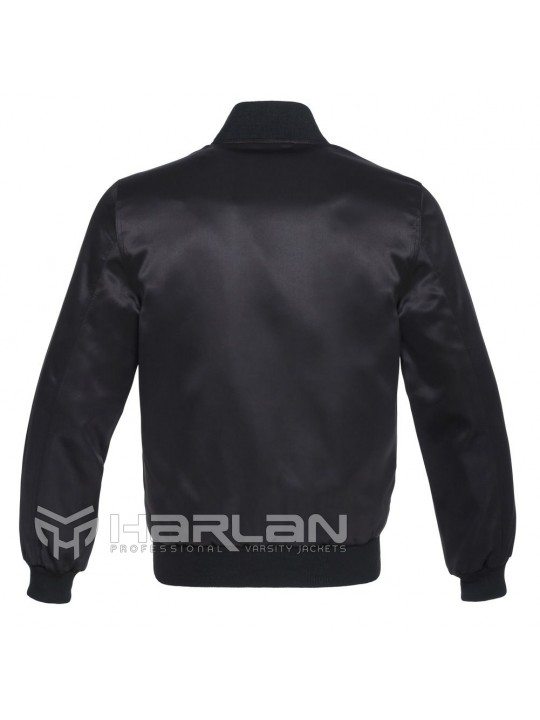 Unique Black Satin Varsity Jackets