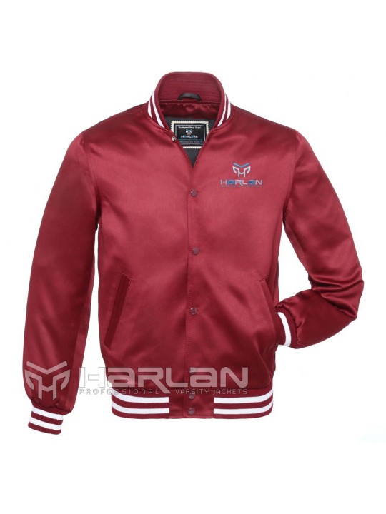 Burgundy Satin Varsity Jackets