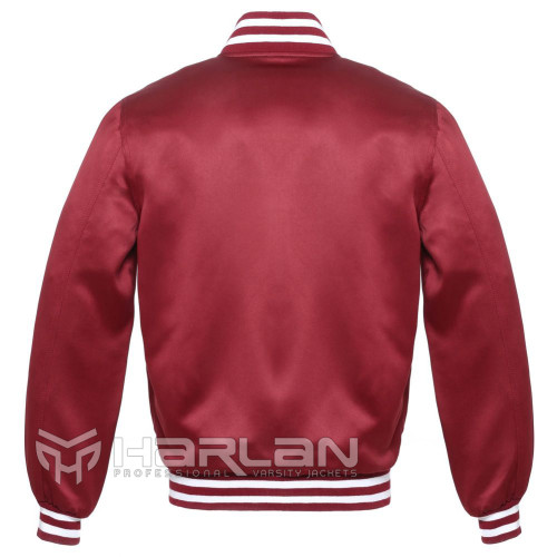 Burgundy Satin Varsity Jackets