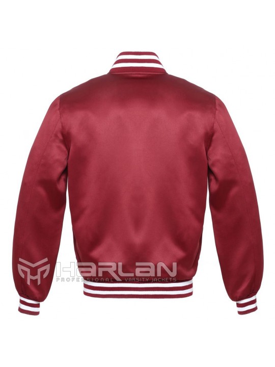 Burgundy Satin Varsity Jackets