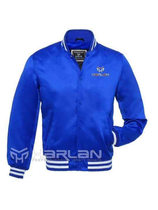 Warriors Satin Varsity Jackets Royal Blue