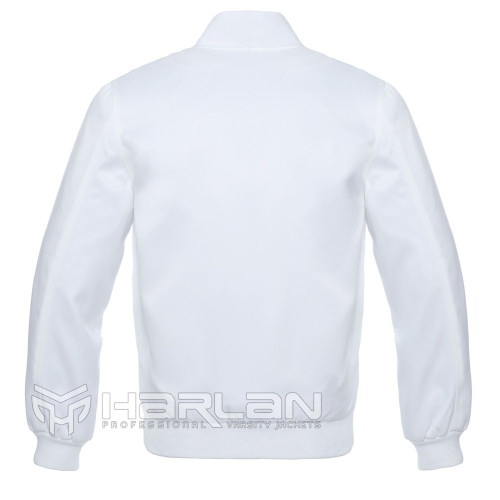 Satin Baseball Varsity Jackets White
