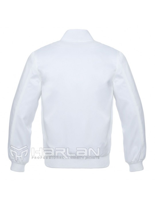 Satin Baseball Varsity Jackets White