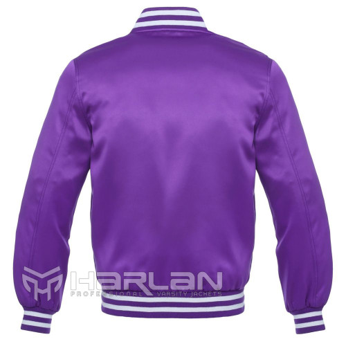 Lakers Satin Varsity Jackets Purple