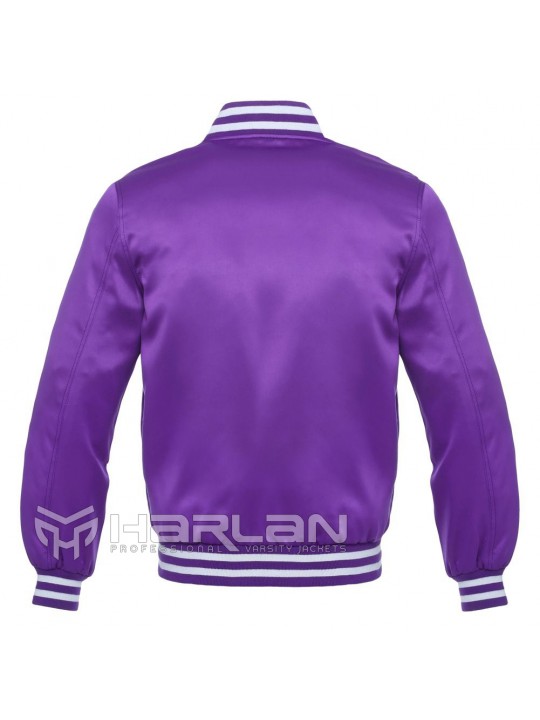 Lakers Satin Varsity Jackets Purple