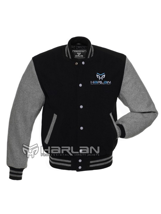 High School Wool Varsity Jackets Black/Grey