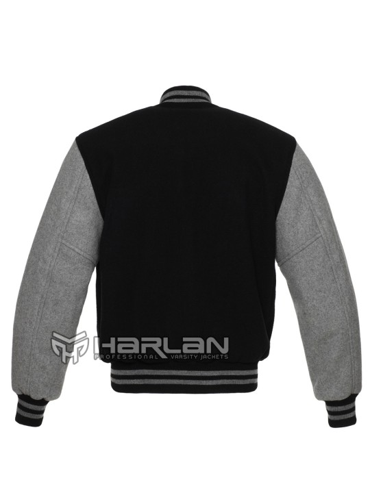 High School Wool Varsity Jackets Black/Grey