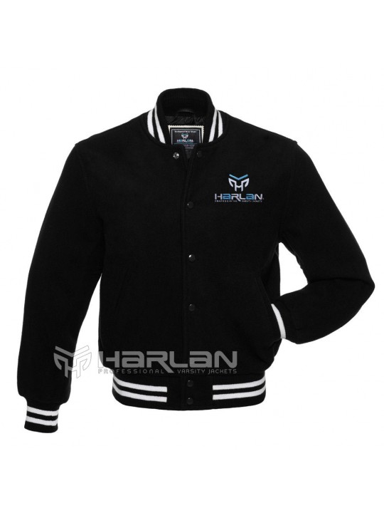 Cheap Wool Varsity Jackets Black