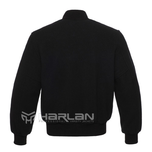Unique Cotton Fleece Varsity Jackets in Black