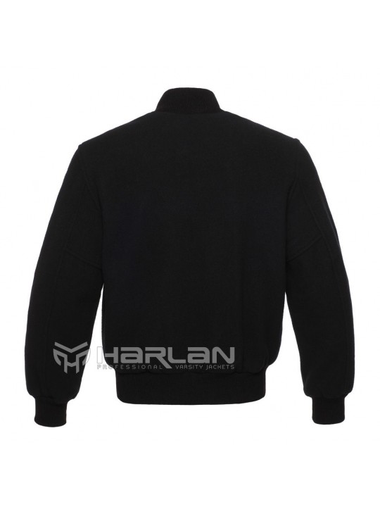 Street Style All Wool Varsity Jackets Black