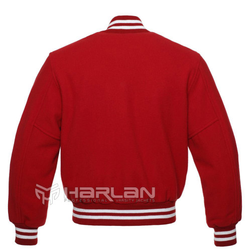 Black Man's All Wool Varsity Jackets in Red