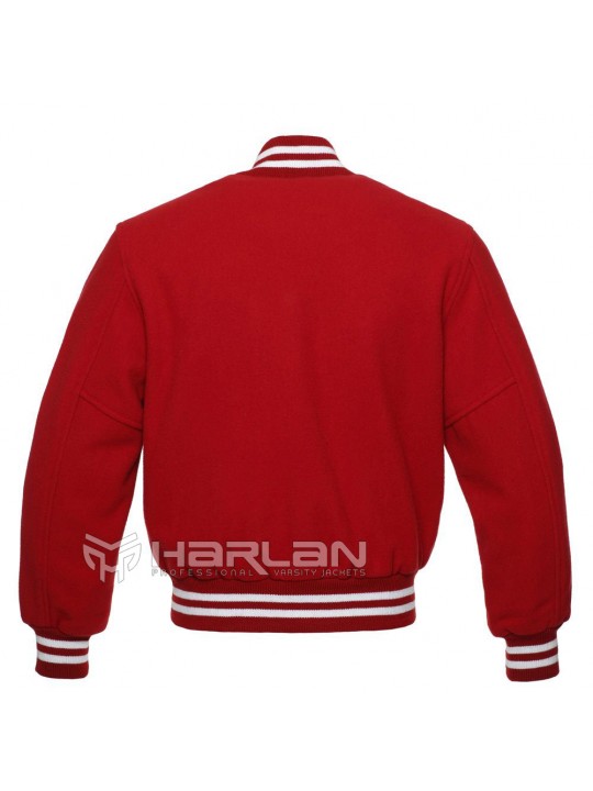 Black Man's All Wool Varsity Jackets in Red