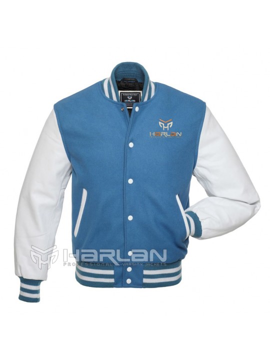 High School Varsity Jackets Sky Blue / White
