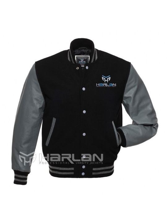 Premium Varsity Jackets Black / Grey