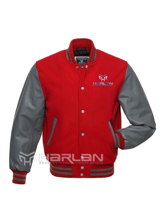 Grey Leather Varsity Jackets