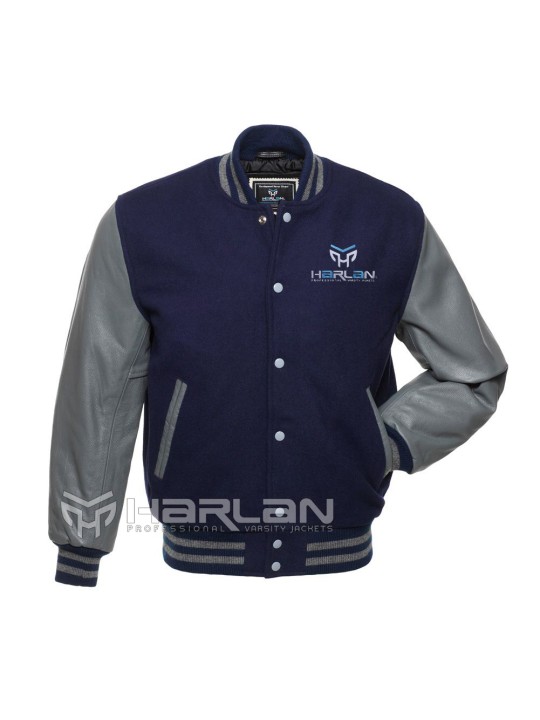 Cowboy Varsity Jackets in Dark Navy / Grey