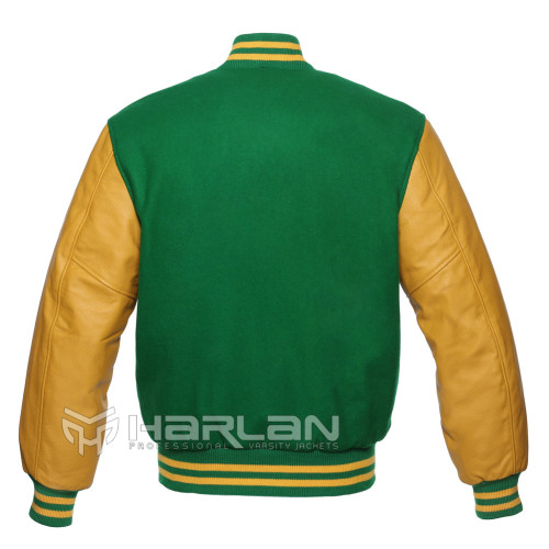 Boss Custom Varsity Jackets in Green/Gold
