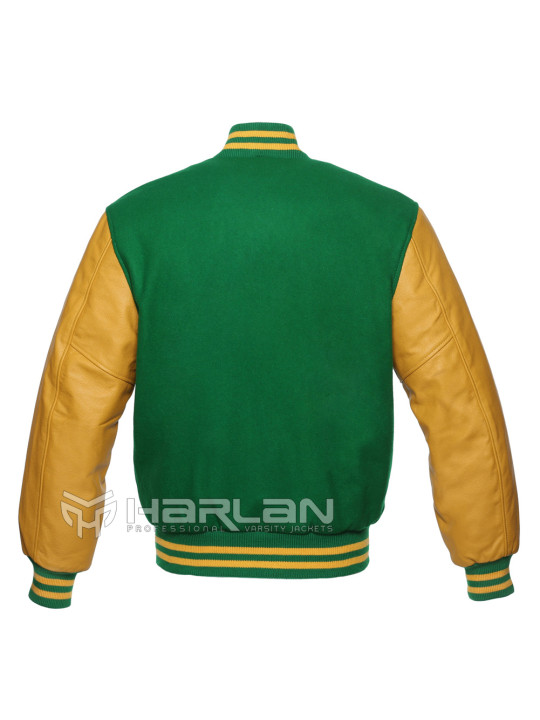 Boss Custom Varsity Jackets in Green/Gold