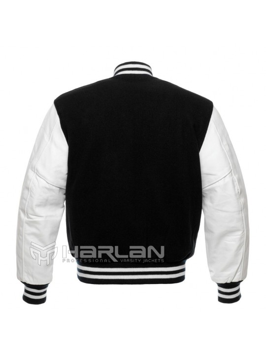 Custom Varsity Jackets in Black / Whiite