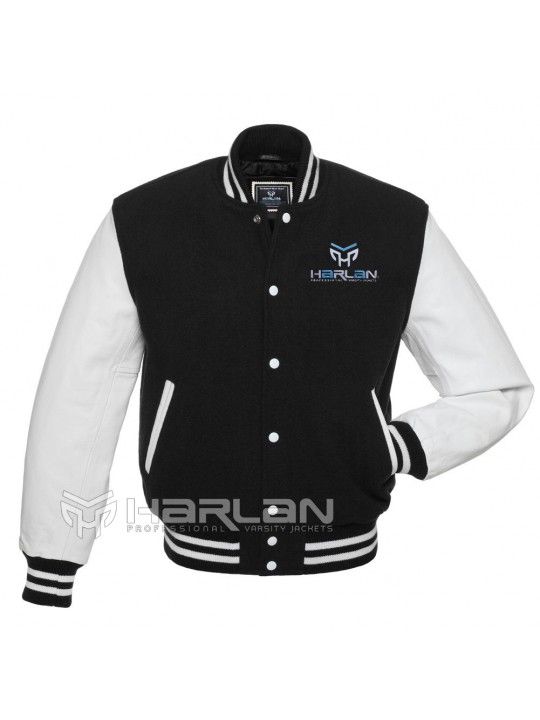 Custom Varsity Jackets in Black / Whiite