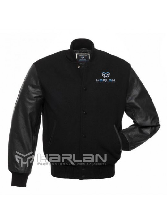 Harlan Varsity Jacket Black / Black
