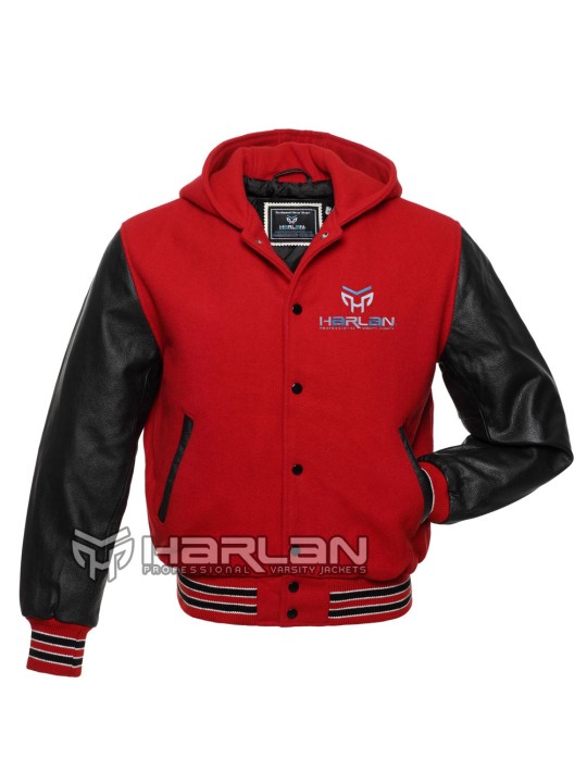 Awards Hooded Varsity Jackets Red/Black