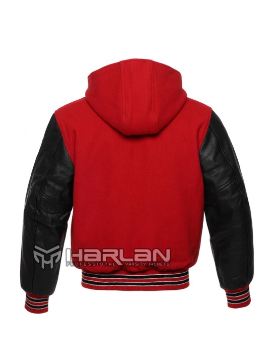 Awards Hooded Varsity Jackets Red/Black