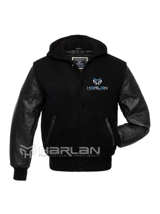 Black Hooded Varsity Jackets