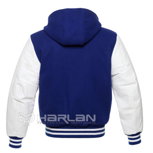 Youth Hooded Varsity Jackets Blue/White