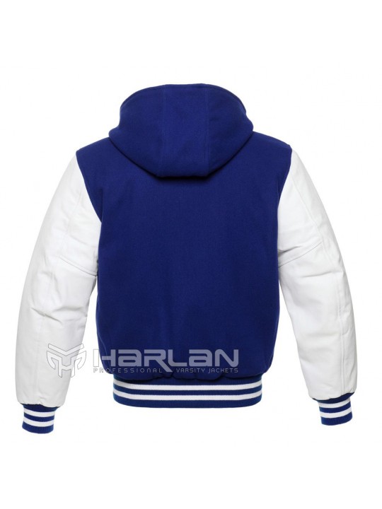 Youth Hooded Varsity Jackets Blue/White