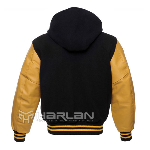Coach Hooded Varsity Jackets Black/G0ld