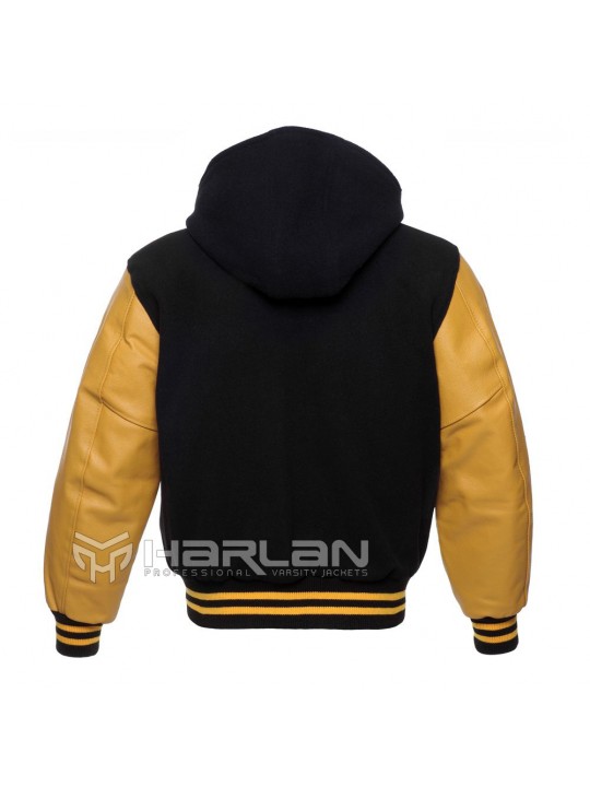 Coach Hooded Varsity Jackets Black/G0ld